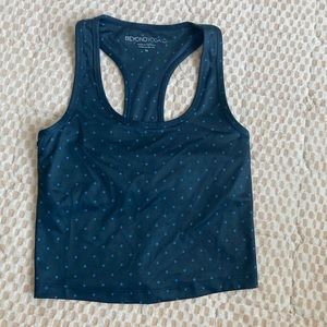 NWOT Beyond Yoga Racerback Top XS Blue Polka Dots